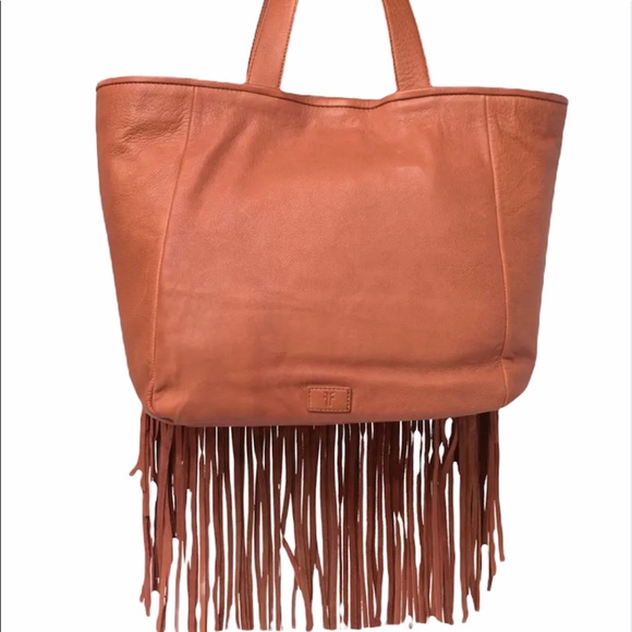 FRYE Festival Fringe Leather Boho Tote NWT - Picture 6 of 11